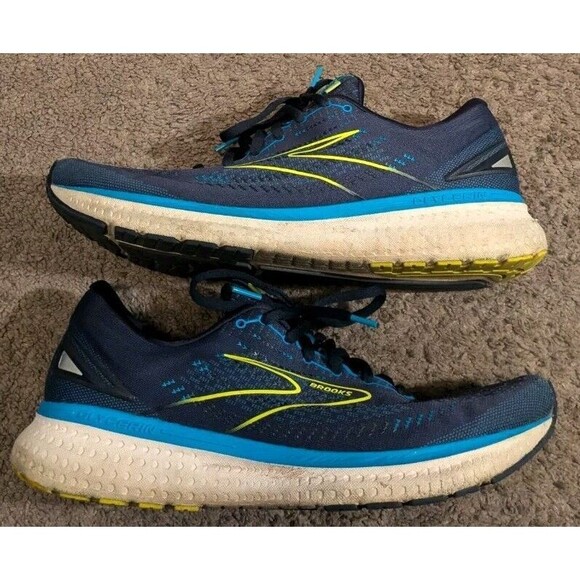 Brooks Men's Athletic Shoes - Navy and Neon Yellow - Picture 2 of 8